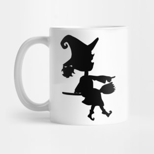 Witch Hovers On Her Broom Mug